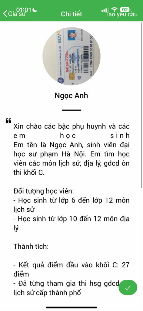 Gia sư Lịch sử THCS 20