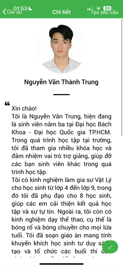 Gia sư Vật Lý THCS 5