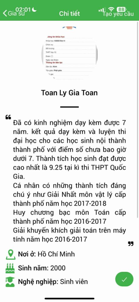 Gia sư Vật Lý THPT 1