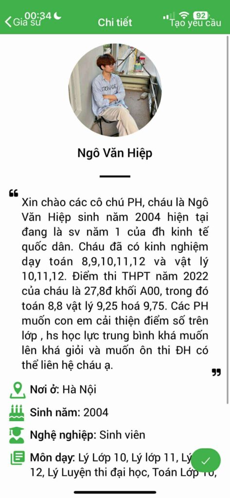 Gia sư Vật Lý THPT 21